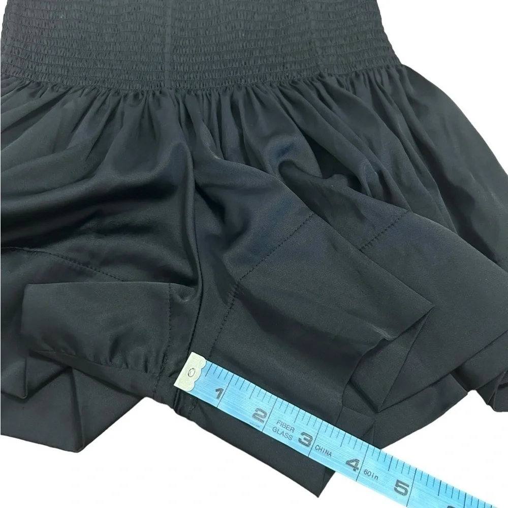 Natural Life Black Smocked Waist Daisy High Waist Silky Shorts Women’s Sz Small